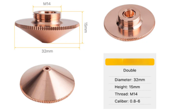 Конусные двойные сопла D32*H15*М14