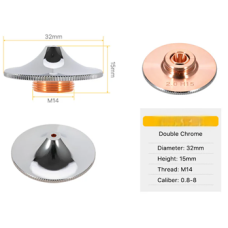 Двойные хромированные сопла HS (High Speed)D32*H15*М14