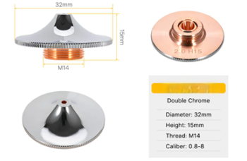 Двойные хромированные сопла HS (High Speed)D32*H15*М14