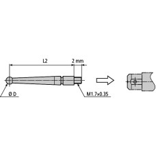 Наконечник d=2mml=36,8mm твердосплавный 129949 Mitutoyo