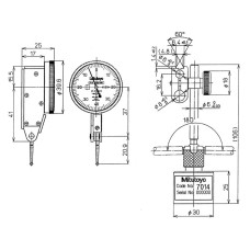Индикатор ИРБ-0,8 0,01 щуп 20,9 шкала +/-40 и магнит.штатив(513-404-10E,714-10)513-908-10E Mitutoyo