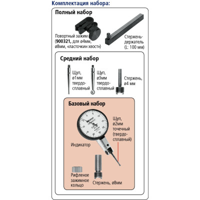 Индикатор ИРБ-0,6 0,002 щуп 18,7 шкала +/-100 базовый набор 513-425-10E Mitutoyo