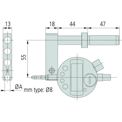Держатель индикатора для высотомера серии 518 12AAA792 Mitutoyo