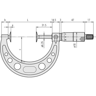 Микрометр зубомерный МЗ- 75 0,01 123-115 Mitutoyo