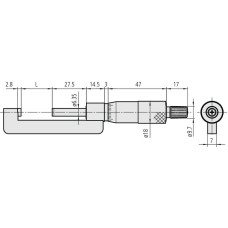 Микрометр д/измер. ступиц- 75 0,01 147-303 Mitutoyo