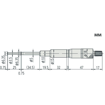 Микрометр канавочный- 50 0,01 146-223 Mitutoyo