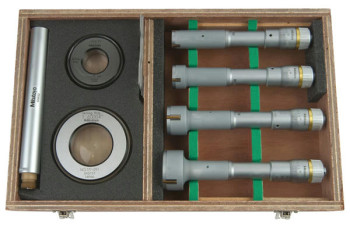 Набор нутром. микром.3-точ. 0,8"- 2" 0,0002" (4шт) у/к с удлинит. (Титан)Holtest 368-918 Mitutoyo