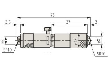 Нутромер микрометрический НМ 75- 100 0,01 133-144 Mitutoyo